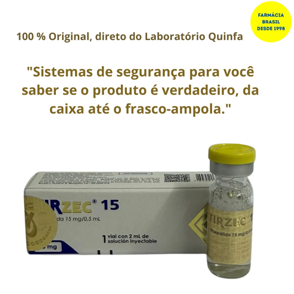 Tirzec Tirzepatida 15mg MD. /0,5ML 1 ampola 2ml para 4 aplicações Super Oferta